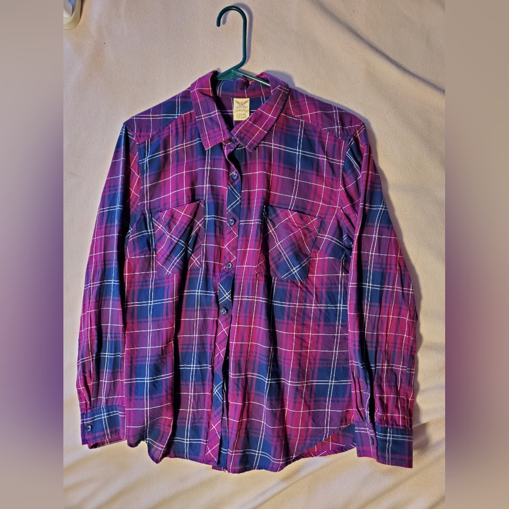 Flannel button-up shirt
